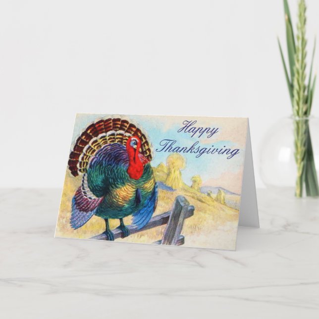 Vintage Thanksgiving Card Helgkort (Framsida)