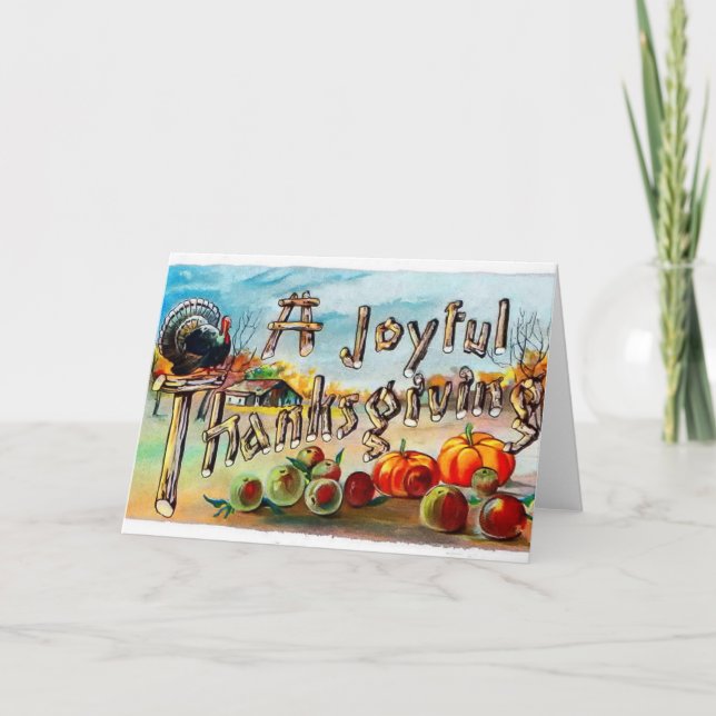 Vintage Thanksgiving Card Helgkort (Framsida)