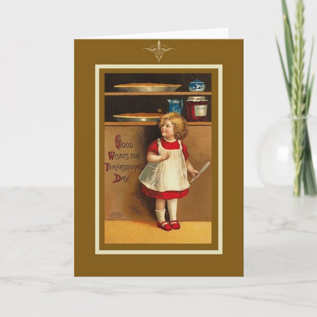 Vintage Thanksgiving Card Helgkort (Framsida)