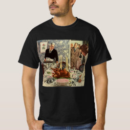 Vintage Thanksgiving Dag Turkiet Middag med familj T Shirt