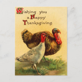 Vintage Thanksgiving Day Turkey Postcard Helg Vykort