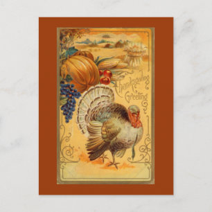 Vintage Thanksgiving Hälsning Helg Vykort
