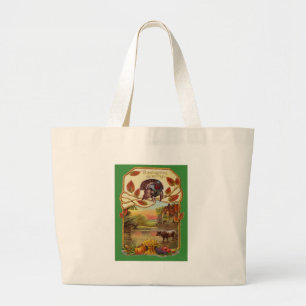 Vintage Thanksgiving Hälsning Jumbo Tygkasse