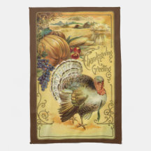 Vintage Thanksgiving Hälsning med Turkiet