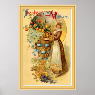Vintage Thanksgiving Hälsning Poster