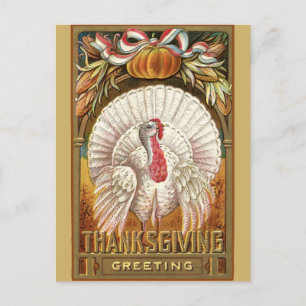 Vintage Thanksgiving Hälsning Turkiet Vykort