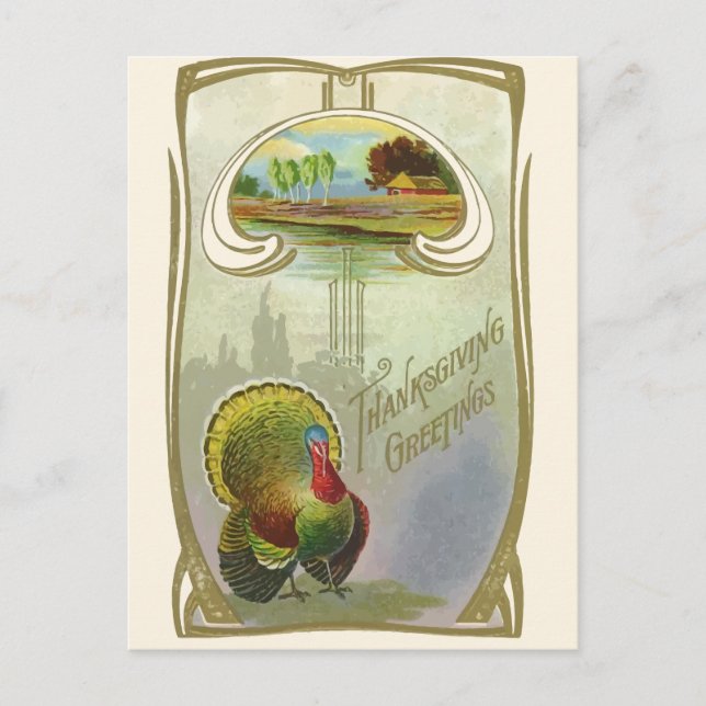 Vintage Thanksgiving Hälsning vykort (Framsida)