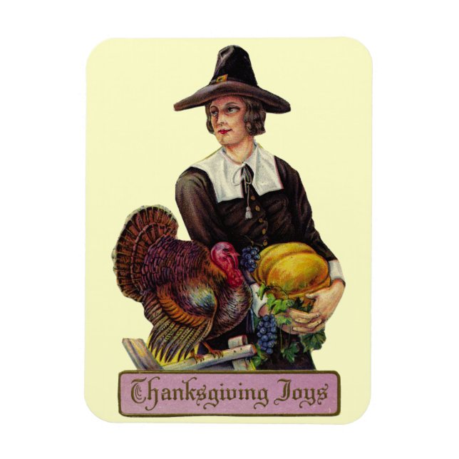 Vintage Thanksgiving Joy Magnet (Vertikal)