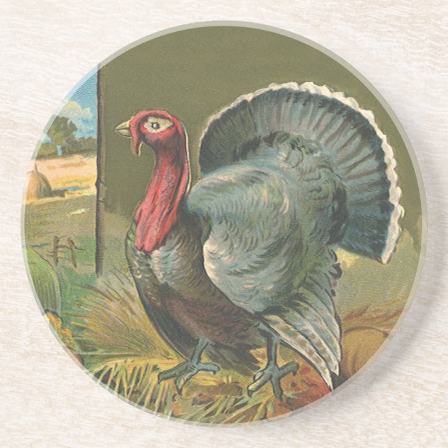Vintage Thanksgiving, kalkon på gården Underlägg (Framsidan)