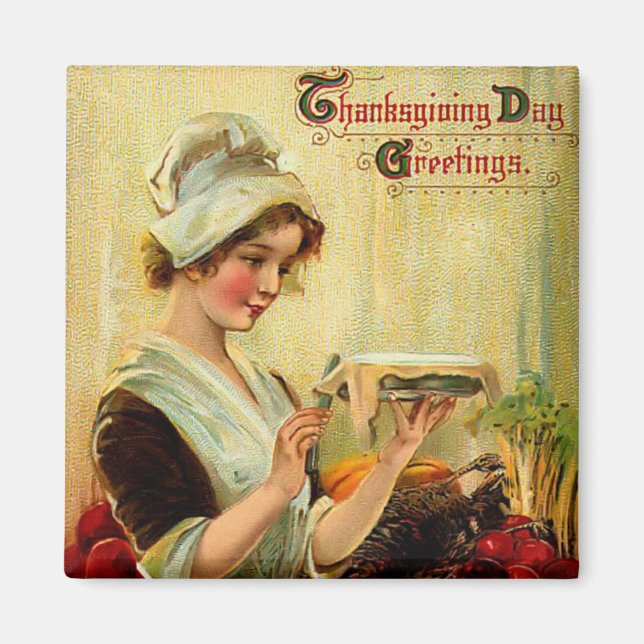 Vintage Thanksgiving Magnet (Framsidan)