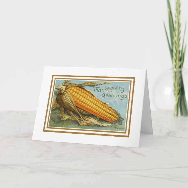 Vintage Thanksgiving Maj Helgdag Kort (Framsida)