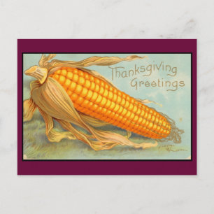 Vintage Thanksgiving Maj Husk Helg Vykort