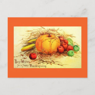 Vintage Thanksgiving Önskemål vykort