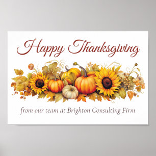 Vintage Thanksgiving Pumpkins Anpassningsbar Compa Poster