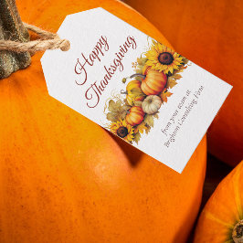 Vintage Thanksgiving Pumpkins Anpassningsbar Compa Presentetikett