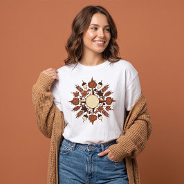 Vintage Thanksgiving Skördefest Mandala Pumpa T Shirt