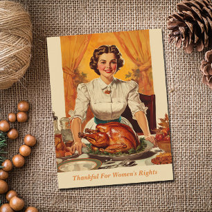 Vintage Thanksgiving Tack för kvinnors Höger Helg Vykort