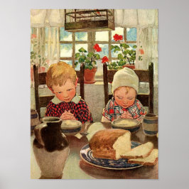 Vintage Thanksgiving, tacksamma barn Poster