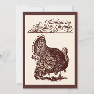 Vintage Thanksgiving Turkhöst Kort