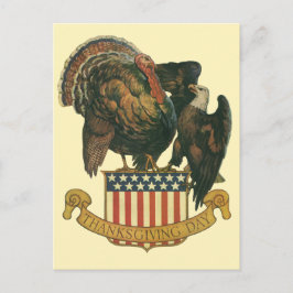 Vintage Thanksgiving Turkiet, Eagle, Amerikanska F Helg Vykort
