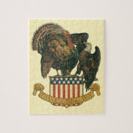 Vintage Thanksgiving Turkiet, Eagle, Amerikanska F Pussel