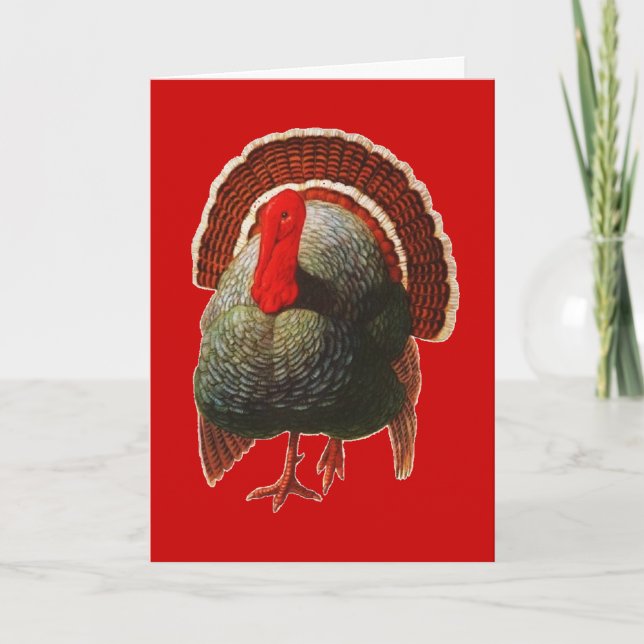 Vintage Thanksgiving Turkiet Helgkort (Framsida)