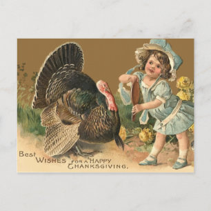 Vintage Thanksgiving Turkiet II vykort