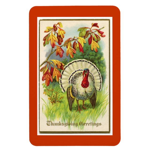 Vintage Thanksgiving Turkiet Magnet (Vertikal)