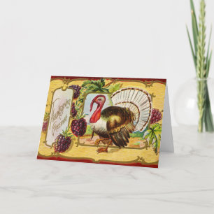 Vintage Thanksgiving Turkiet och björnbär Kort
