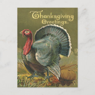 Vintage Thanksgiving, Turkiet på gården Helg Vykort