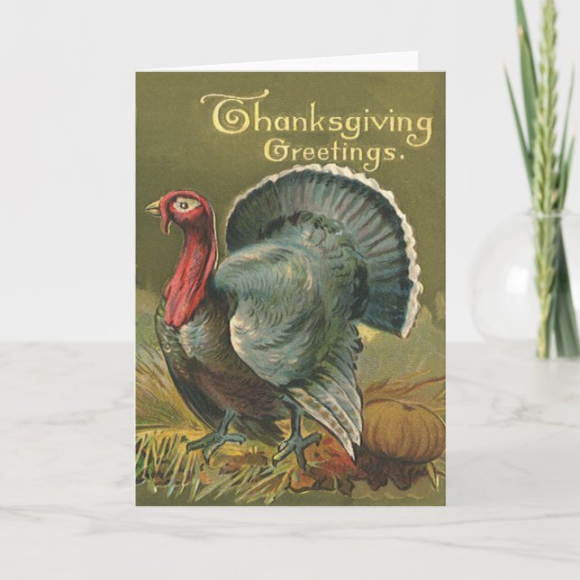 Vintage Thanksgiving, Turkiet på gården Helgkort (Framsida)