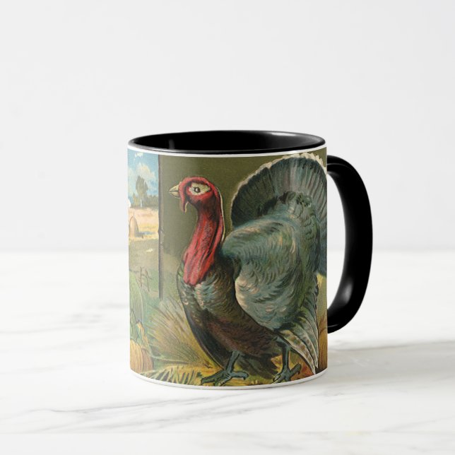 Vintage Thanksgiving, Turkiet på gården Mugg (Framsida höger)