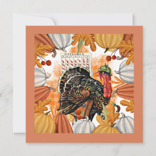 Vintage Thanksgiving, Turkiet vid Springa. Kort