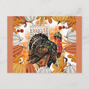Vintage Thanksgiving, Turkiet vid Springa. Vykort