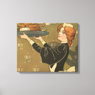 Vintage Thanksgiving Victorian Turkey Canvastryck