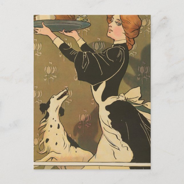 Vintage Thanksgiving Victorian Turkey Helg Vykort (Framsida)