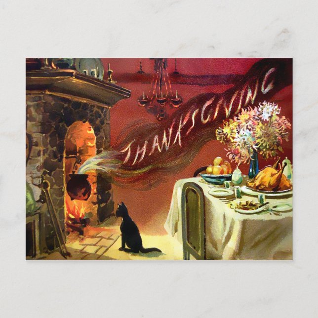 Vintage Thanksgiving Vykort (Framsida)