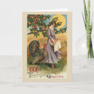 Vintage - thanksgivinghälsning, helgkort