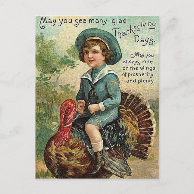 Vintage Thanksgivinghälsningar Helg Vykort (Framsida)