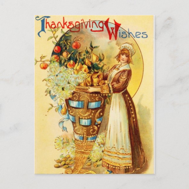 Vintage Thanksgivinghälsningar Helg Vykort (Framsida)