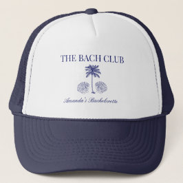 Vintage The Bach Club Marinblå Strand Bachelorette Keps