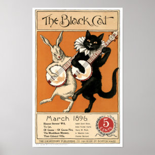 Vintage "The Black Cat" omslag Poster