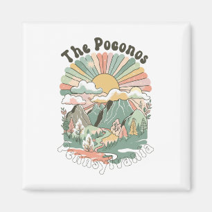 Vintage The Poconos Pennsylvania Bergen Vandring Magnet