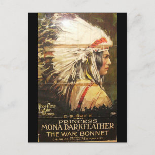 Vintage The War Bonnet 1914 Film Vykort