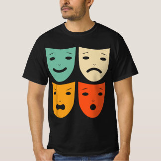 Vintage Theater Mask Theater Actress Drama Actor T Shirt