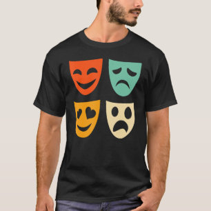 Vintage Theater Mask Theater Actress Drama Actor T Shirt