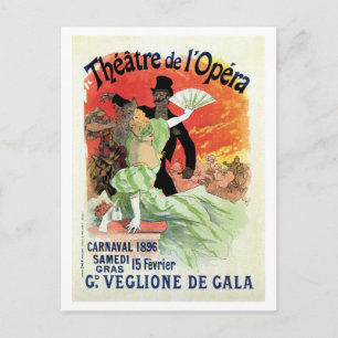 Vintage Theater Opera Carnival 1896 Vykort