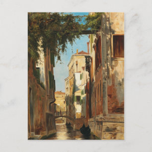 Vintage Theodor Groll Venice View of a Canal Vykort