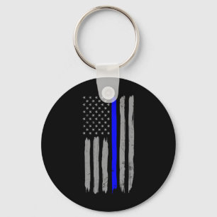 Vintage Thin Blue Line Shirt Police Support Usa Fl Nyckelring