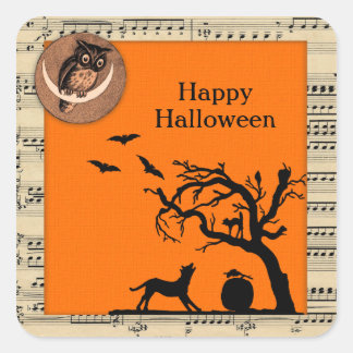 Vintage ThLED Halloween Stickers Fyrkantigt Klistermärke